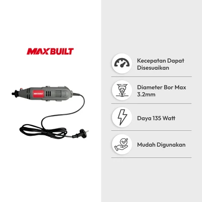 Gambar Maxbuilt Set Gerinda Elektrik Multifungsi 135 Watt - Abu-Abu