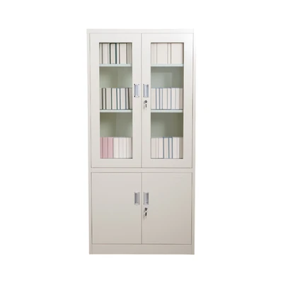 Gambar Odi Becca Lemari Arsip Kantor Swing Door Half Glass - Krem Beige