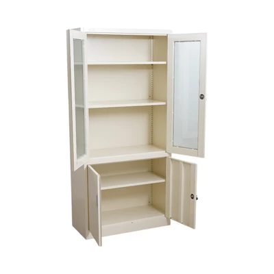 Gambar Odi Becca Lemari Arsip Kantor Swing Door Half Glass - Krem Beige