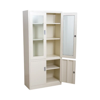 Gambar Odi Becca Lemari Arsip Kantor Swing Door Half Glass - Krem Beige