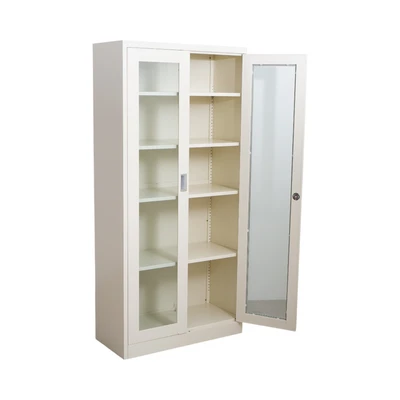 Gambar Odi Becca Lemari Arsip Kantor Swing Door Full Glass - Krem Beige