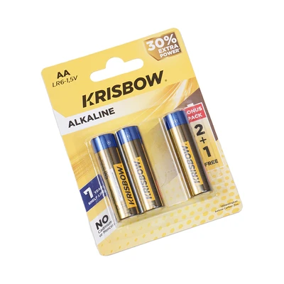 Gambar Krisbow Baterai Alkaline AA Set 3 pcs - Kuning