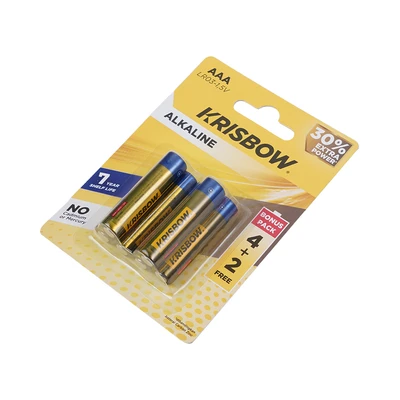Gambar Krisbow Baterai Alkaline AAA Set 6 pcs - Kuning
