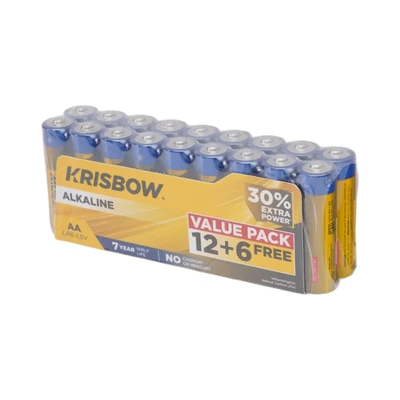 Gambar Krisbow Baterai Alkaline AA LR6 1.5V Set 18 pcs - Kuning