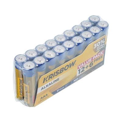 Gambar Krisbow Baterai Alkaline AAA Set 18 pcs - Kuning