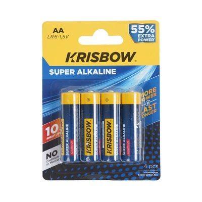 Gambar Krisbow Baterai Super Alkaline AA Set 4 pcs - Biru