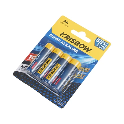Gambar Krisbow Baterai Super Alkaline AA Set 4 pcs - Biru