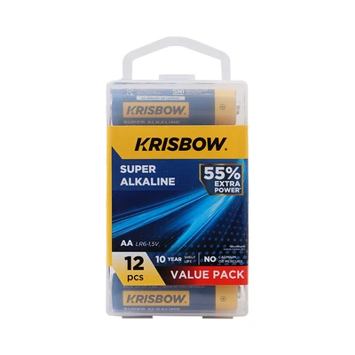 Gambar Krisbow Baterai Alkaline AA Set 12 pcs - Biru