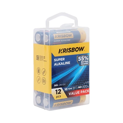 Gambar Krisbow Baterai Alkaline AA Set 12 pcs - Biru