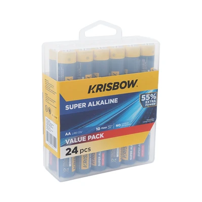 Gambar Krisbow Baterai Super Alkaline AA Set 24 pcs - Biru
