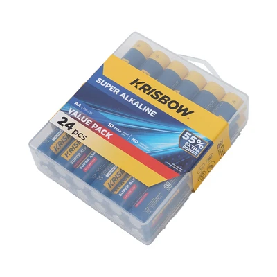 Gambar Krisbow Baterai Super Alkaline AA Set 24 pcs - Biru