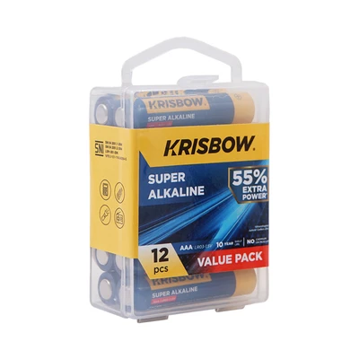 Gambar Krisbow Baterai Alkaline AAA Set 12 pcs - Biru