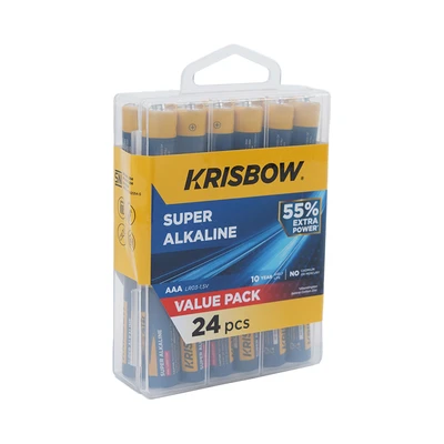 Gambar Krisbow Baterai Super Alkaline AAA Set 24 pcs - Biru