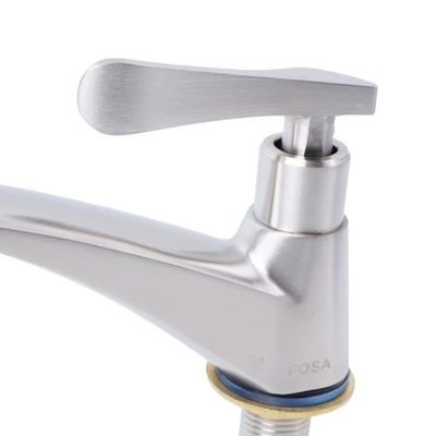 Gambar Fosa 1/2 Inch Keran Wastafel Stainless Steel T-1011Ss - Silver