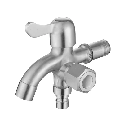 Gambar Fosa Keran Air 2 Arah Stainless Steel - Silver Satin