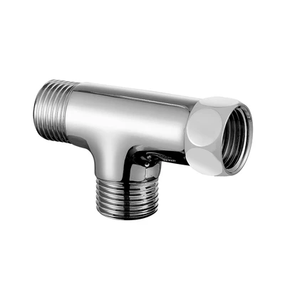 Gambar Fosa 1/2 Inci Sambungan Pipa Tee Stainless Steel Drat Luar Dengan Nut  - Silver