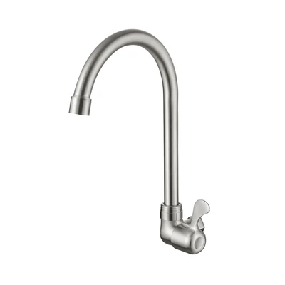 Gambar Fosa Keran Dapur Dinding Stainless Steel - Silver