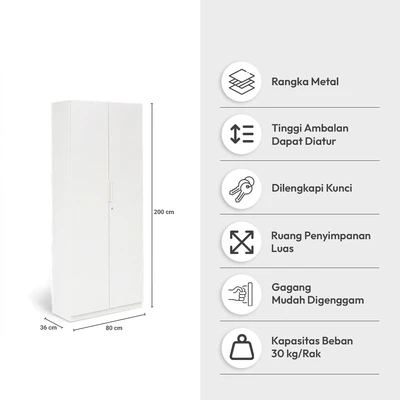 Gambar Informa Gions Lemari Arsip Kantor Metal Full Door - Putih