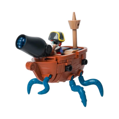 Gambar Cruzer Plants Vs Zombies Robot Octopus Pirate Ship 3 In 1 - Cokelat