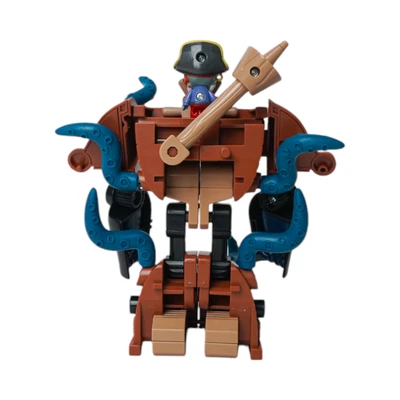 Gambar Cruzer Plants Vs Zombies Robot Octopus Pirate Ship 3 In 1 - Cokelat