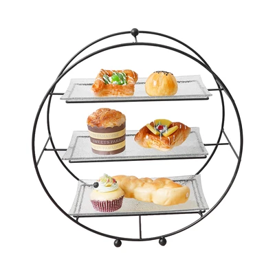 Gambar Culinart Cirkuz Wadah Saji Kaca 3 Tingkat 41x17.5x44 cm Transparan