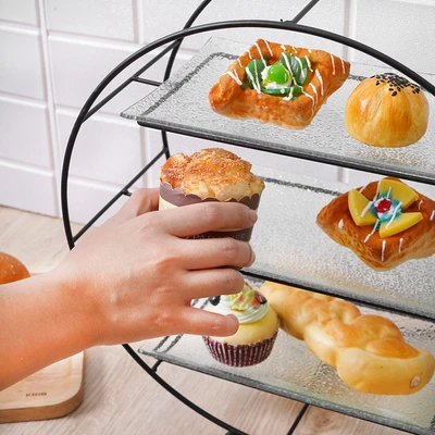 Gambar Culinart Cirkuz Wadah Saji Kaca 3 Tingkat 41x17.5x44 cm Transparan