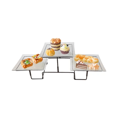Gambar Culinart Libra Wadah Saji Kaca 3 Tingkat 61x19x23.3 cm Transparan
