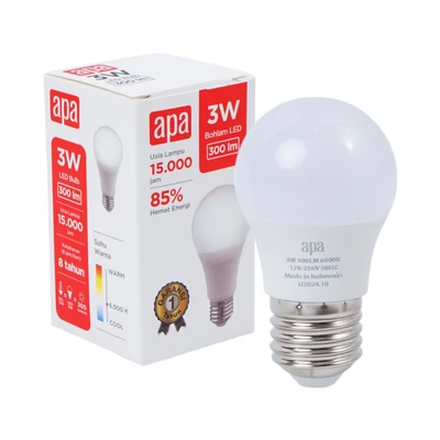 Gambar APA Bohlam LED Standard 3 Watt 300 Lumen Cool Daylight E27 - Putih