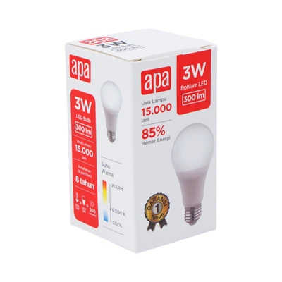 Gambar APA Bohlam LED Standard 3 Watt 300 Lumen Cool Daylight E27 - Putih
