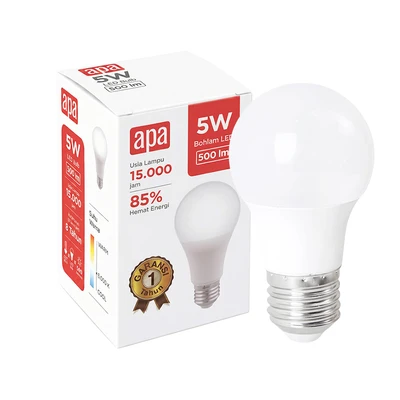 Gambar APA Bohlam LED Standard 5 Watt 500 Lumen Cool Daylight E27 - Putih
