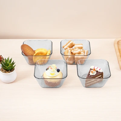 Gambar Culinart Mangkuk Saji Dessert Mini Plastik Set 4 pcs - Abu-Abu