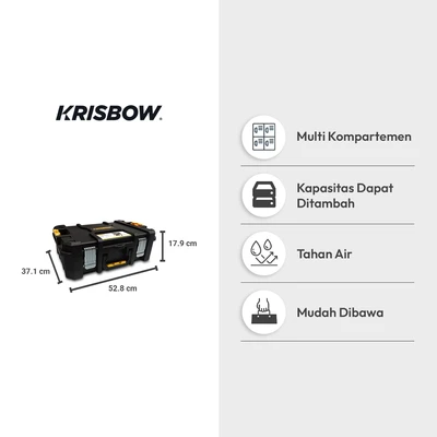 Gambar Krisbow 52.8x37.1x17.9 cm Kotak Perkakas Modular Lrmtb3 - Hitam