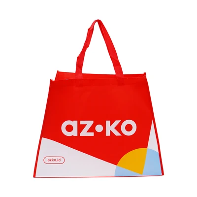 Gambar Azko Tas Belanja Large - Merah/Putih