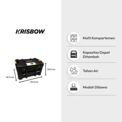 Gambar Krisbow 52.8x34.9x28.8 cm Kotak Perkakas Modular Lrmtb2 - Hitam