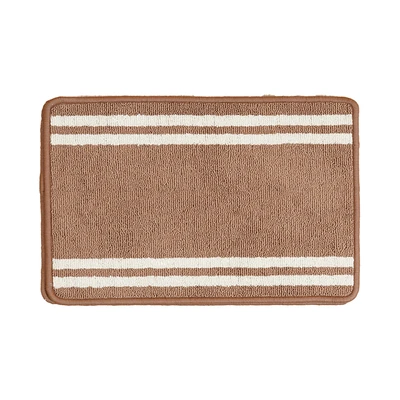 Gambar Forhom Keset Kamar Mandi Microfiber Stripe 40x60 cm Set 2 pcs - Cokelat Muda