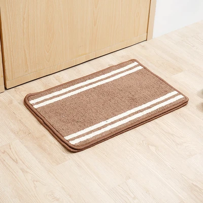 Gambar Forhom Keset Kamar Mandi Microfiber Stripe 40x60 cm Set 2 pcs - Cokelat Muda