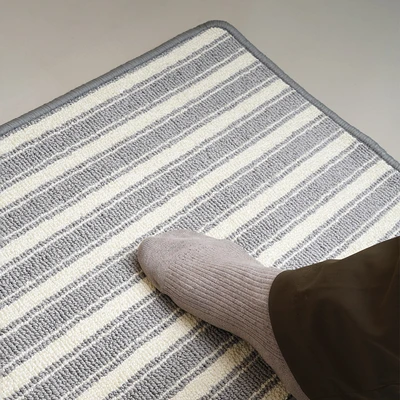 Gambar Forhom Keset Kamar Mandi Microfiber Stripe 40x60 cm Set 2 pcs - Abu-abu
