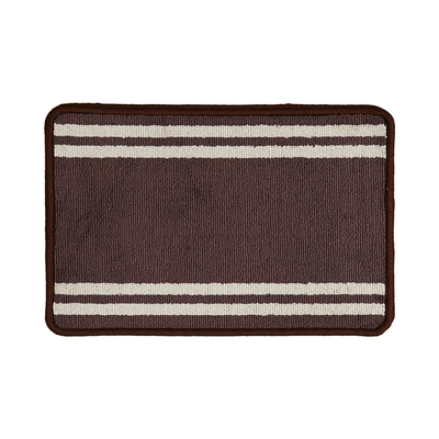 Gambar Forhom Keset Kamar Mandi Microfiber Stripe 40x60 cm Set 2 pcs - Cokelat Tua