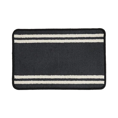 Gambar Forhom Keset Kamar Mandi Microfiber Stripe 40x60 cm Set 2 pcs - Abu-abu Tua