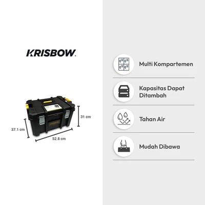 Gambar Krisbow 52.8x37.1x31 cm Kotak Perkakas Modular Lrmtb4 - Hitam