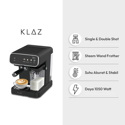 Jual Klaz Ltr Espresso Maker Dengan Milk Frother Hitam Terbaru