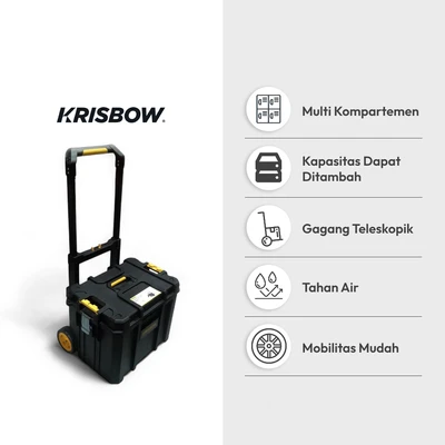 Gambar Krisbow Kotak Perkakas Modular 56.2x37.4x41.2 cm Lrmtb5 - Hitam