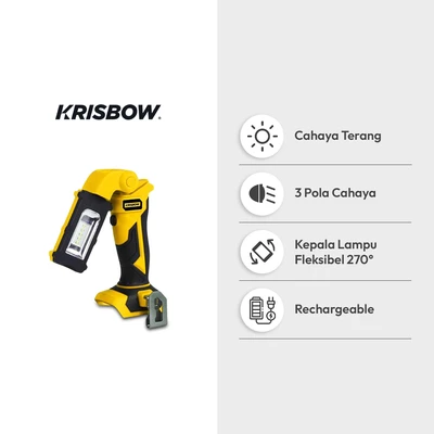 Gambar Krisbow Lampu Kerja Rechargeable 500 Lumen - Kuning