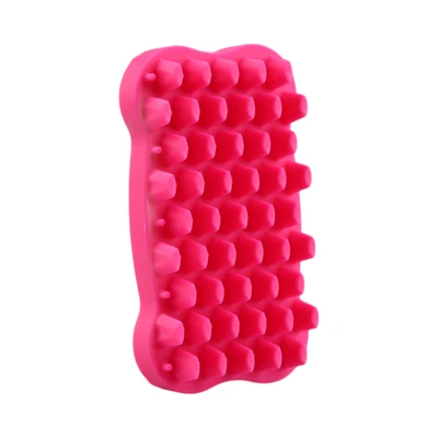 Gambar Pet Kingdom Sikat Grooming Hewan Bone Shape - Pink Fuchsia