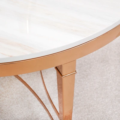Gambar Informa Freya Meja Tamu Round - Putih/Rose Gold