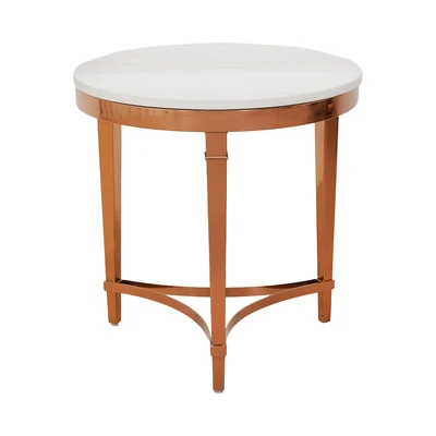 Gambar Informa Freya Meja Sisi Round - Putih/Rose Gold