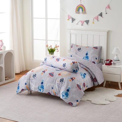 Gambar Sleeplite 120x200 cm Set 3 Pcs Seprai Single Anak Microfiber Space
