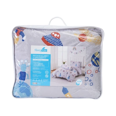 Gambar Sleeplite 120x200 cm Set 3 Pcs Seprai Single Anak Microfiber Space
