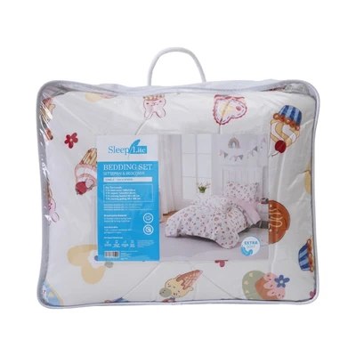 Gambar Sleeplite 120x200 cm Set 3 Pcs Seprai Single Anak Microfiber Cake
