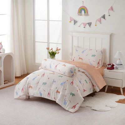 Gambar Sleeplite 120x200 cm Set 3 Pcs Seprai Single Anak Microfiber Print Zoo